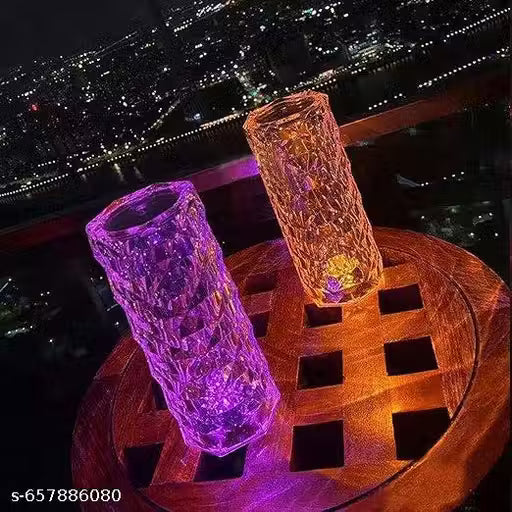 Crystal Rose Diamond RGB Table Lamp – 16 Color Touch Light